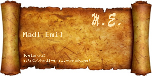 Madl Emil névjegykártya